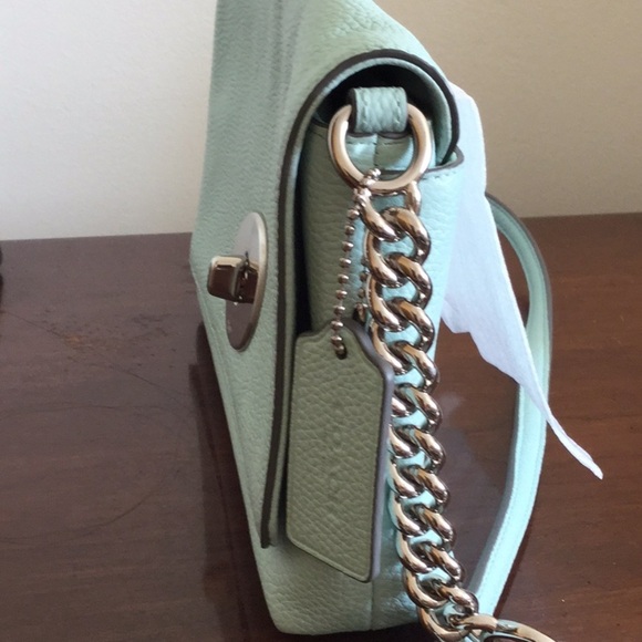 Coach Seaglass (Light green) Pebbled Leather Crosstown Crossbody 53083 $350 - Picture 2 of 7